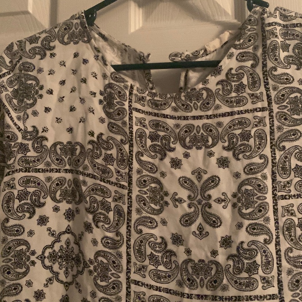 Miley and Molly white and black bandanna shirt size small